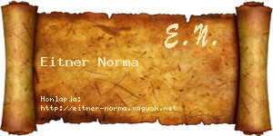 Eitner Norma névjegykártya